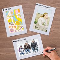 Falling Art Lot de 5 passe-partouts photo blancs 4 plis biseautés pré-découpés sans acide 16x20 po, kit de présentation avec carton de support 11x14 po