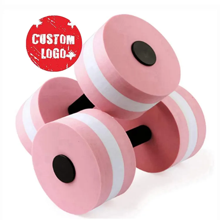 2024 cheap pink EVA Foam Barbells Exercise Hand Bars Pool Resistance Water Equipment Dumbbell for sale Fitness Sports