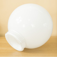 Abat-jour sphérique en verre opale blanc laiteux fileté pour éclairage intérieur (pièce de rechange)
