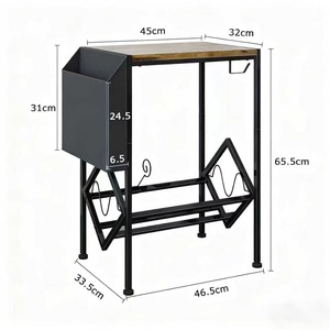 Cd <b>Rack</b> Metal Storage Shelf With Wooden Top For Living Room Bookshelf Vinyl <b>Record</b> Holder - Product Image 5