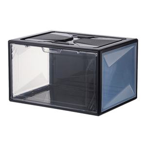 Rectangle Foldable Display Shoe Container Transparent Portable Sneaker Organizer Plastic Shoe Box for Home