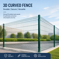 Panneau de clôture en treillis soudé 3D durable à double fil, revêtu de PVC, pour clôture périmétrique de ferme solaire, kit d'installation facile