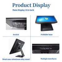 Haute qualité 23.6 pouces écran tactile ordinateur caissier Machine Windows POS matériel système pliable caisse enregistreuse pour magasin de détail