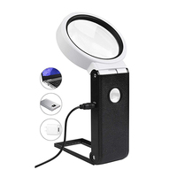 25X occhiali Stand mani libere e lente d'ingrandimento per occhiali con luce