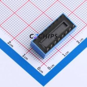 DR-08LT DIP Switch Through hole Component (THT),P=2.54mm Switch Flat Toggle, Raised Type Single Pole Single Throw 8 2.54mm - Product Image 2