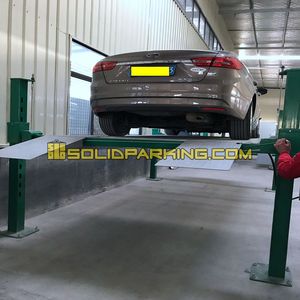 3600kg Lift mobil 4 Post hidrolik CE bersertifikat disesuaikan Double 2 Stack peralatan garasi pengangkat mobil sistem parkir - Product Image 4