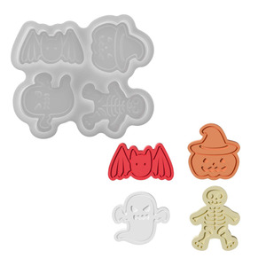 Halloween Candle Making Mold Silicone DIY Scented Candle Mold Bat Ghost <b>Pumpkin</b> <b>Skeleton</b> Decor Gift - Product Image 3