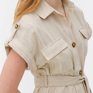 Robe Chic en Lin 100% Naturel pour l'Été 2025 – Tenue Décontractée en Coton et Lin pour Femme - Product Image 3