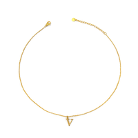 Collier pendentif tendance pour femme, plaqué or, en acier inoxydable 316L, avec breloque lettre V, serpent, cristal et strass, cadeau, bijoux de mode