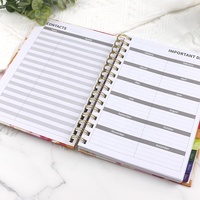 Carnet de notes de journal d'étudiant au design personnalisé Agenda à spirale planificateur sans date couverture rigide planification hebdomadaire quotidienne d'événements en papier cartonné
