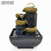 Fontaine d'eau intérieure miniature USB rocaille bassin pendentif d'eau avec fleur transportant bonsaï Sculpture résine décoration <span class=keywords><strong>de</strong></span> la maison - Product Image 4