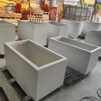 Pot Bunga Lantai Tahan Lama dari Beton GRC Modern untuk Tanaman dan Bunga, Buatan Produsen Cina, untuk Proyek Lanskap