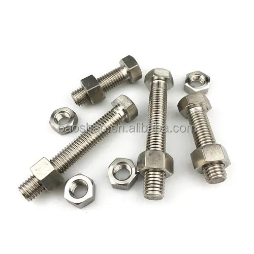 Monel Legering 400 Monel Legering K500 Inconel Legering 718 2.4360 2.4375 2.4668 Din933 Din934 Hex Kop Bouten En Moeren Studs