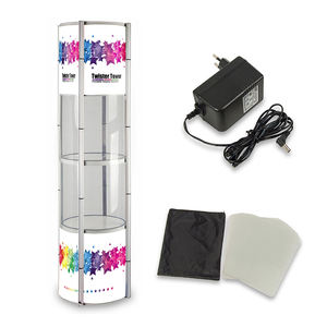 Rak Pameran Lipat 4 Tingkat Bentuk Persegi dan Bulat, Model Retractable Twist Tower - Product Image 6