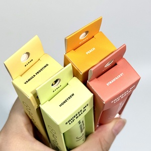 Baume à lèvres hydratant et réparateur végétalien en tube, aux couleurs variées, saveur pêche et fraise, en stock - Product Image 3
