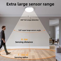 Plafonnier LED sans fil à induction rechargeable par USB avec détecteur de mouvement pour couloir, vestiaire, armoire, 10000 mAh, 3 CCT, télécommande