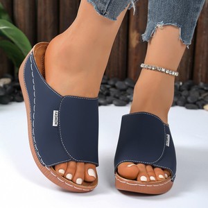 QF1 Chaussons confortables pour femmes, semelle épaisse durable, antidérapants, couleur unie, légers, à porter à l'extérieur, <span class=keywords><strong>chaussures</strong></span> de plage - Product Image 3