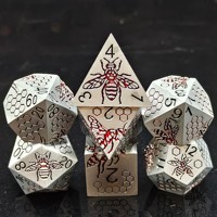 Jeu de dés polyédriques bleu-noir pour D&D, 7 dés métalliques, Dragon, Donjons, Jeu de rôle, Écologique, Fait main, Jeu de société