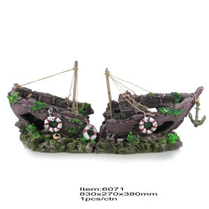 Grote <span class=keywords><strong>Aquarium</strong></span> Decoratie, <span class=keywords><strong>Aquarium</strong></span> Ornamenten Schipbreuk Decor Voor Zoetwater Zoutwater Tanks - Product Image 2