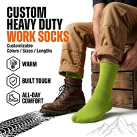 Chaussettes de travail robustes en coton côtelé respirant avec logo personnalisé OEM pour hommes – Chaussettes de sécurité épaisses pour usage quotidien en hiver