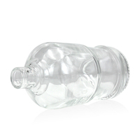 Embouteilleur rond en verre transparent personnalisé pour liqueur Design Flint pour Brandy Gin Rhum Vodka Tequila Whisky Bouchon supérieur d'étanchéité "Vente en gros