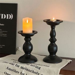 Hot Selling High Quality Tall Short Style Home Decorative Metal Votive Holder Retro Iron <b>Black</b> Color Metal <b>Candlesticks</b> - Product Image 5