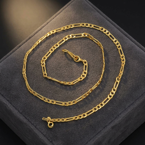 Collares de Cadena Estilo Figaro Chapados en Oro de 14K, 18K y 24K al por Mayor, Collares de Cadena de Moda, Cadena de Latón, Diseño de Cadena Moderno - Product Image 6