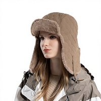 Chapeau d'aviateur en polyester avec cache-oreilles, bonnet chaud d'hiver pour hommes, femmes, unisexe, pour l'extérieur, la neige