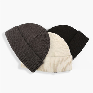 <span class=keywords><strong>Bonnet</strong></span> tricoté unisexe personnalisé en usine, taille adulte, couleur unie douce, avec logo personnalisé, <span class=keywords><strong>bonnet</strong></span> à revers - Product Image 4