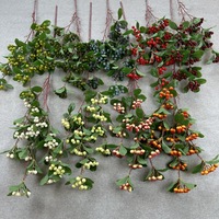Kunstmatige rode bessen tak, kunstboomstam, plant voor thuis, bruiloft, hotel, festival, bloemdecoratie