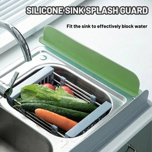 Multicolor Silicone Sink Splash Cover With <b>Suction</b> Cup Waterproof Barrier For Kitchen Laboratory - Product Image 6
