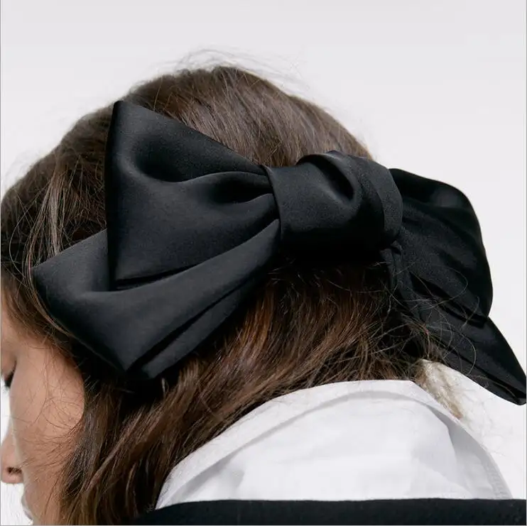 Pinces à cheveux avec nœud en tissu pour femmes, 1 pièce, bohème, couleur noire, tendance, bijoux pour fêtes, cadeaux de fête