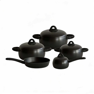 Batterie de cuisine fonctionnelle 9 pièces forgée, comprenant une <span class=keywords><strong>casserole</strong></span> de 16 cm et une poêle de 24 cm, antiadhésive blanche, offre spéciale, fabrication OEM Chine - Product Image 2