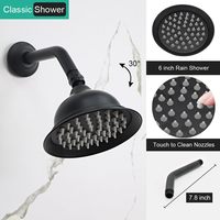 Système de douche vintage Homekicen à 1 poignée, pommeau de pluie de 9 po pour plafond, douchette murale de 6 po, ensemble robinet avec déviateur 4 voies en laiton