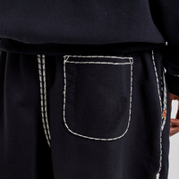 Survêtements personnalisés pour hommes, ensemble sweat-shirt et pantalon de survêtement avec coutures contrastées, fermeture éclair