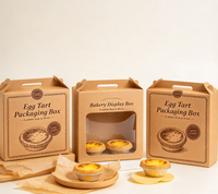 Boîte à tartelettes en papier kraft imprimée sur mesure, boîte à muffins avec fenêtre transparente, boîte d'emballage alimentaire à emporter OEM ODM