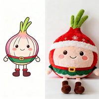 Nouvelle Coussin de Noël en Peluche 2026 en Forme d'Oignon de Dessin Animé, avec Rembourrage en Coton Super Doux et Coton PP, Design Personnalisé