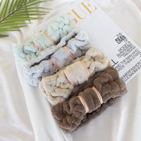 En gros, bandeau de marque créée par le client, en polaire corail douce et peluche, pour le yoga, le spa, le maquillage, la douche et le lavage du visage, Guangdong No