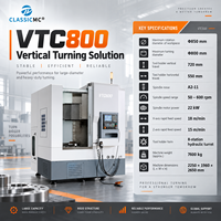 Tour vertical CNC VTC800, diamètre max. 800 mm, broche à couple élevé 18,5 kW, précision 0,005 mm pour applications industrielles et moules énergétiques