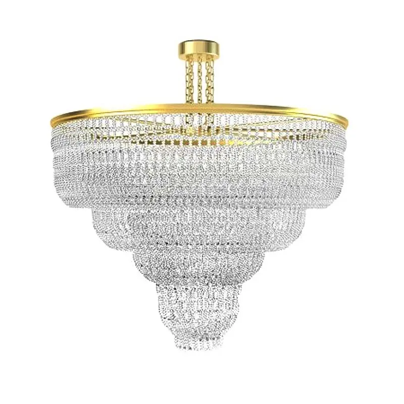 Hanging Chandelier Hotel Lobby Decorative Lighting Modern Luxury Small Round 4 Tiered Crystal Chandelier Lights For Living Room