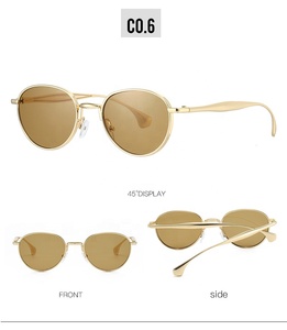 Nouvelles lunettes de soleil unisexes vintage rondes en métal 2025, lunettes de soleil personnalisées avec logo, vente en gros - Product Image 4