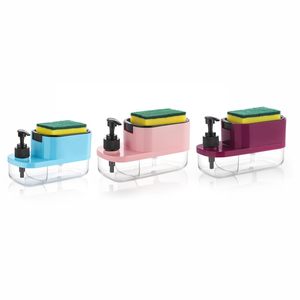 <b>Dish</b> Soap Dispenser Sponge Holder Kitchen Sink Caddy Dishwashing Liquid Hand Soap Pump Dispenser Sink Organizer - Product Image 2