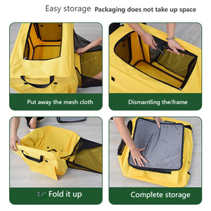 ลังสุนัขแบบพกพาแข็งแรงทนทานกรงสัตว์เลี้ยงทำจากผ้าอ๊อกซ์ฟอร์ดพร้อมลวดลายสัตว์ทันสมัยระบายอากาศได้ดี - Product Image 6