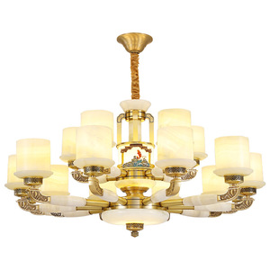 Chinese Style Jade Chandelier Multi Head <b>Led</b> <b>Light</b> For Home Dining Room Bedroom - Product Image 3