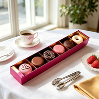 Boîtes d'emballage pour mini macarons de luxe, papier couché, laminage mat, boîte à dessert personnalisée, adaptée aux aliments