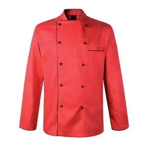 Chaqueta de Chef transpirable de manga larga para cocina de Hotel, uniformes de restaurante, bata de cocina personalizada, chaqueta de cocina de manga larga para cocinar, chaqueta de restaurante