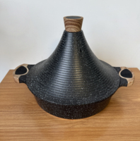 Tajine marocain en aluminium antiadhésif avec poignée antidérapante pour une utilisation domestique, cuisson de soupes, compatible avec les plaques à induction et au gaz