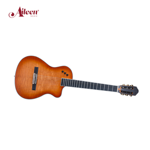 Đàn <span class=keywords><strong>guitar</strong></span> điện acoustic 39 inch, dây <span class=keywords><strong>nylon</strong></span> mỏng, mặt gỗ Okoume vân lửa, mặt trước veneer gỗ Maple vân lửa (WCG170CE) - Product Image 5