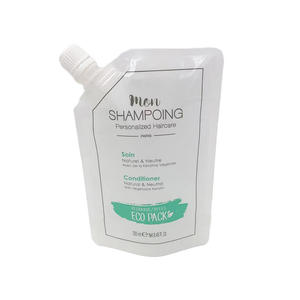 Pochette souple personnalisée en PE de 8,45 oz avec bec verseur, anti-fuite et durable, pour shampoing, crème de bain, liquides cosmétiques, impression par gravure - Product Image 1