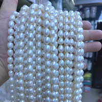 Perles d'eau douce naturelles ovales en forme de riz pour la fabrication de bijoux, la création de cordons et les travaux manuels DIY, 15''